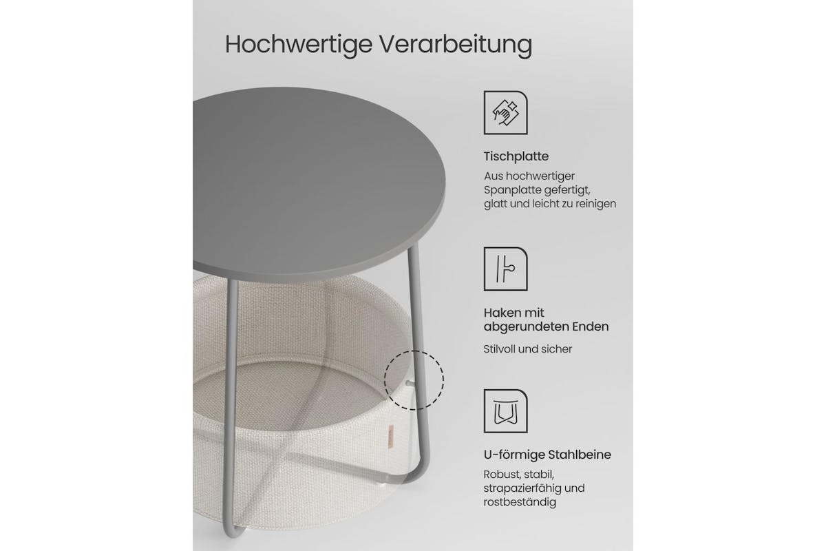 Vasagle End Table | Side Table | Chipboard And Steel | 45 X 50 Cm-5