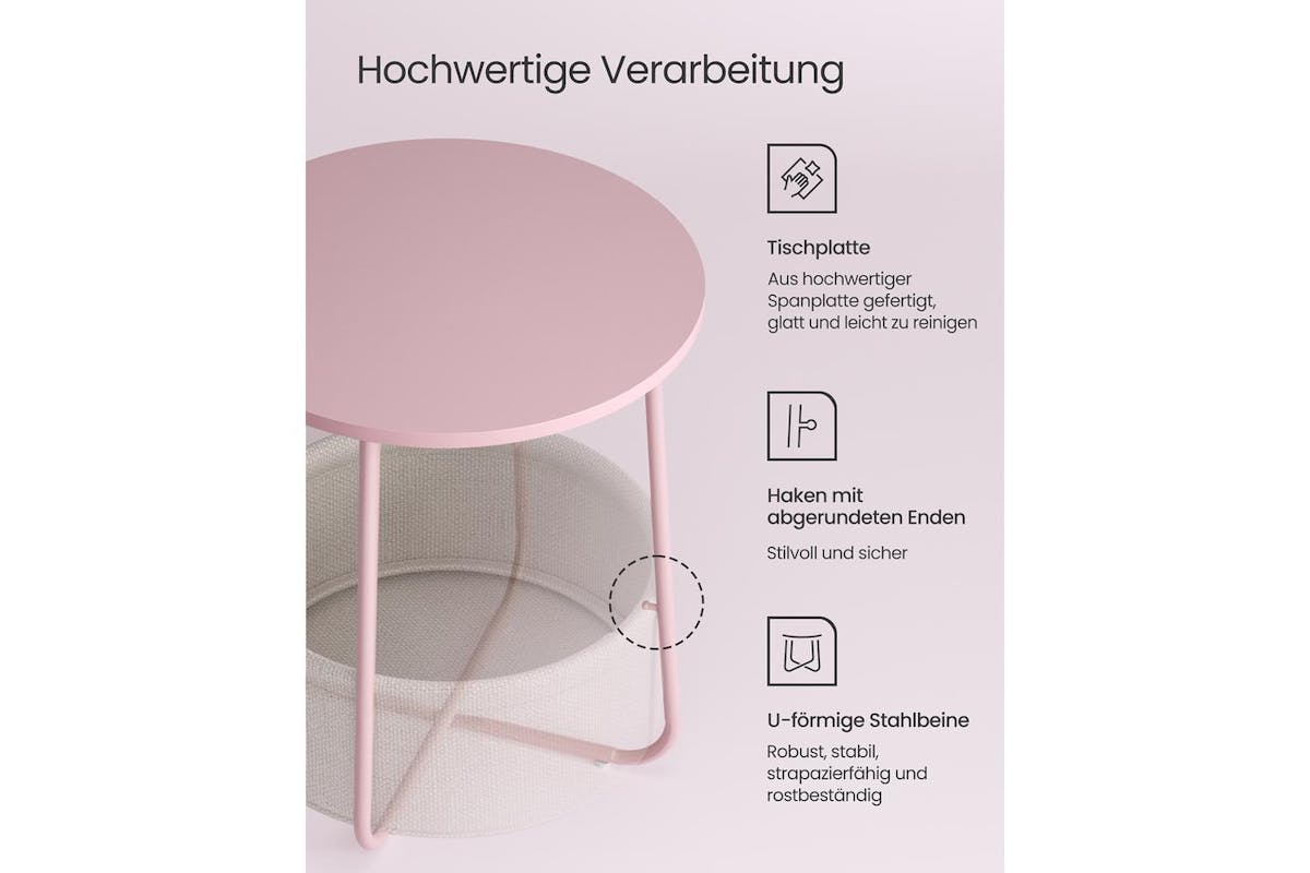 Vasagle End Table | Side Table | Wood Chipboard & Steel | 45 X 50 Cm-6