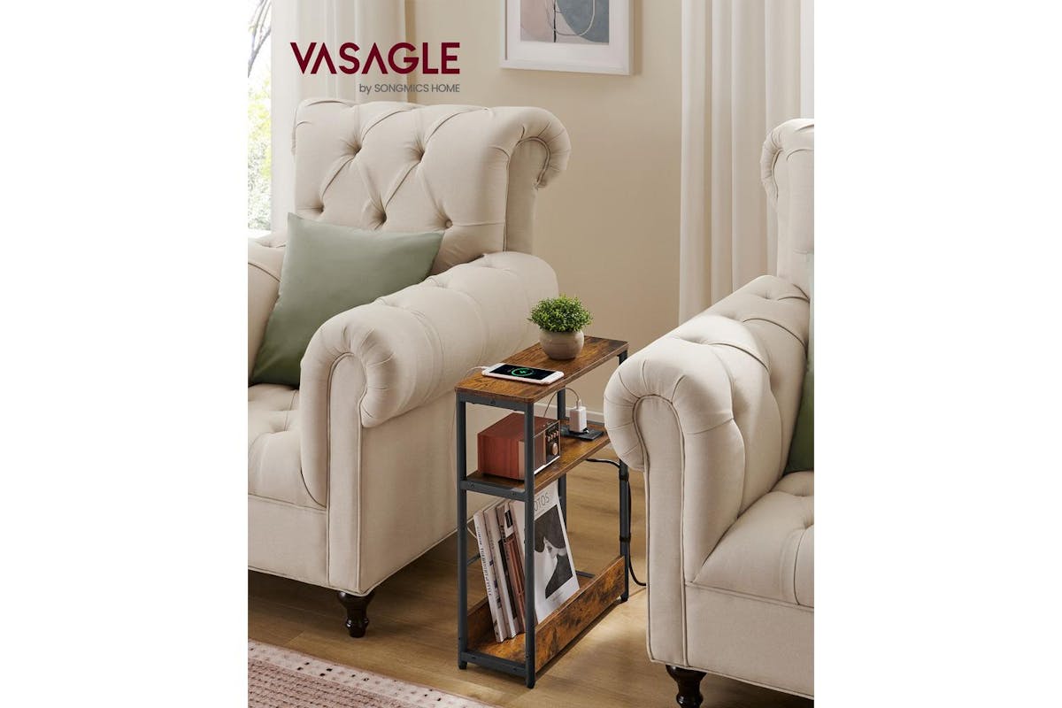 Vasagle End Table | Side Table | Chipboard And Steel | 18 X 45 X 58 Cm-2
