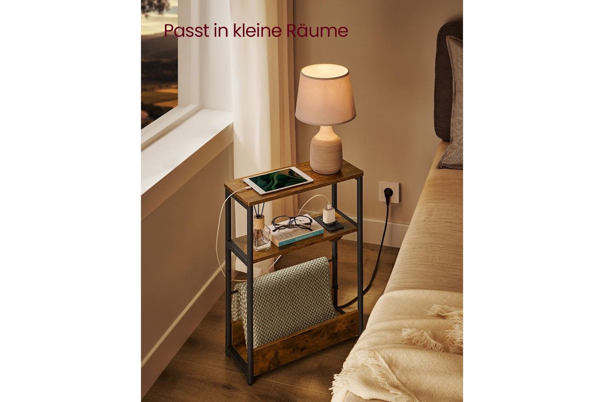 Vasagle End Table | Side Table | Chipboard And Steel | 18 X 45 X 58 Cm-3