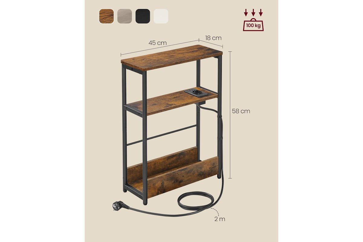 Vasagle End Table | Side Table | Chipboard And Steel | 18 X 45 X 58 Cm-6