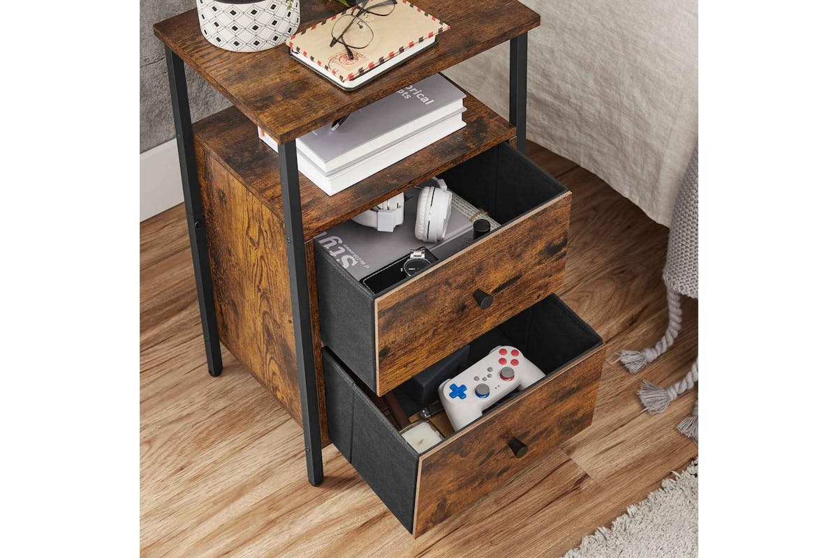 Vasagle End Table | Side Table | Rustic Brown And Black | 38 X 28 X 60 Cm-5