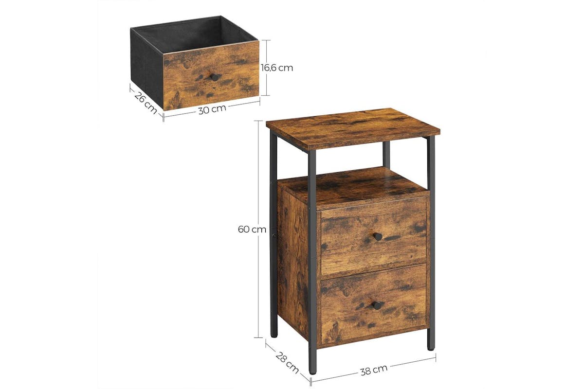 Vasagle End Table | Side Table | Rustic Brown And Black | 38 X 28 X 60 Cm-6