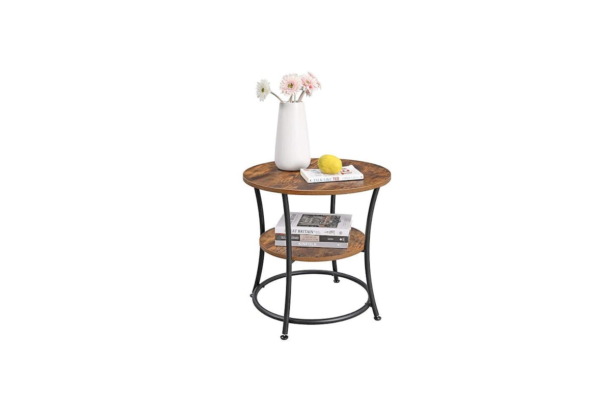 Vasagle Side Table | Rustic Brown | Particleboard And Metal | 55 X 55 Cm-2