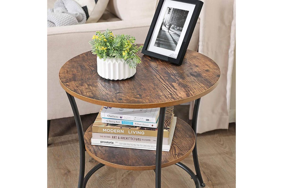 Vasagle Side Table | Rustic Brown | Particleboard And Metal | 55 X 55 Cm-3