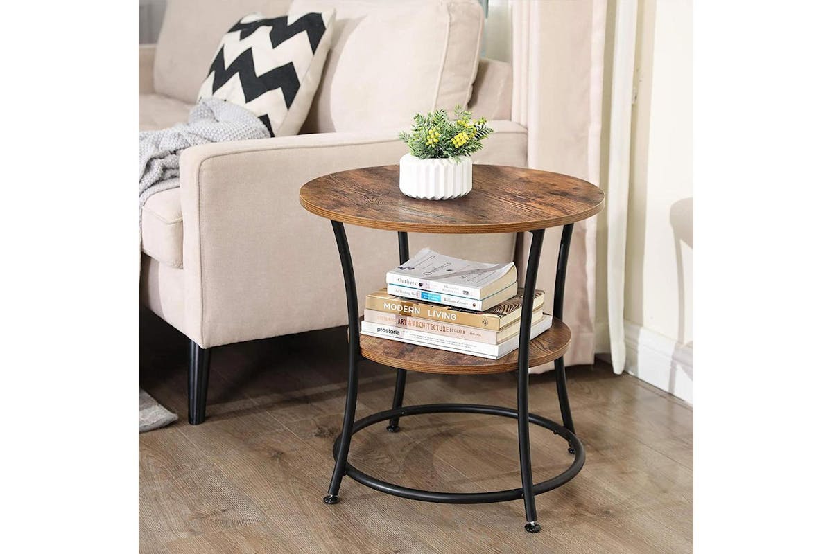 Vasagle Side Table | Rustic Brown | Particleboard And Metal | 55 X 55 Cm-4