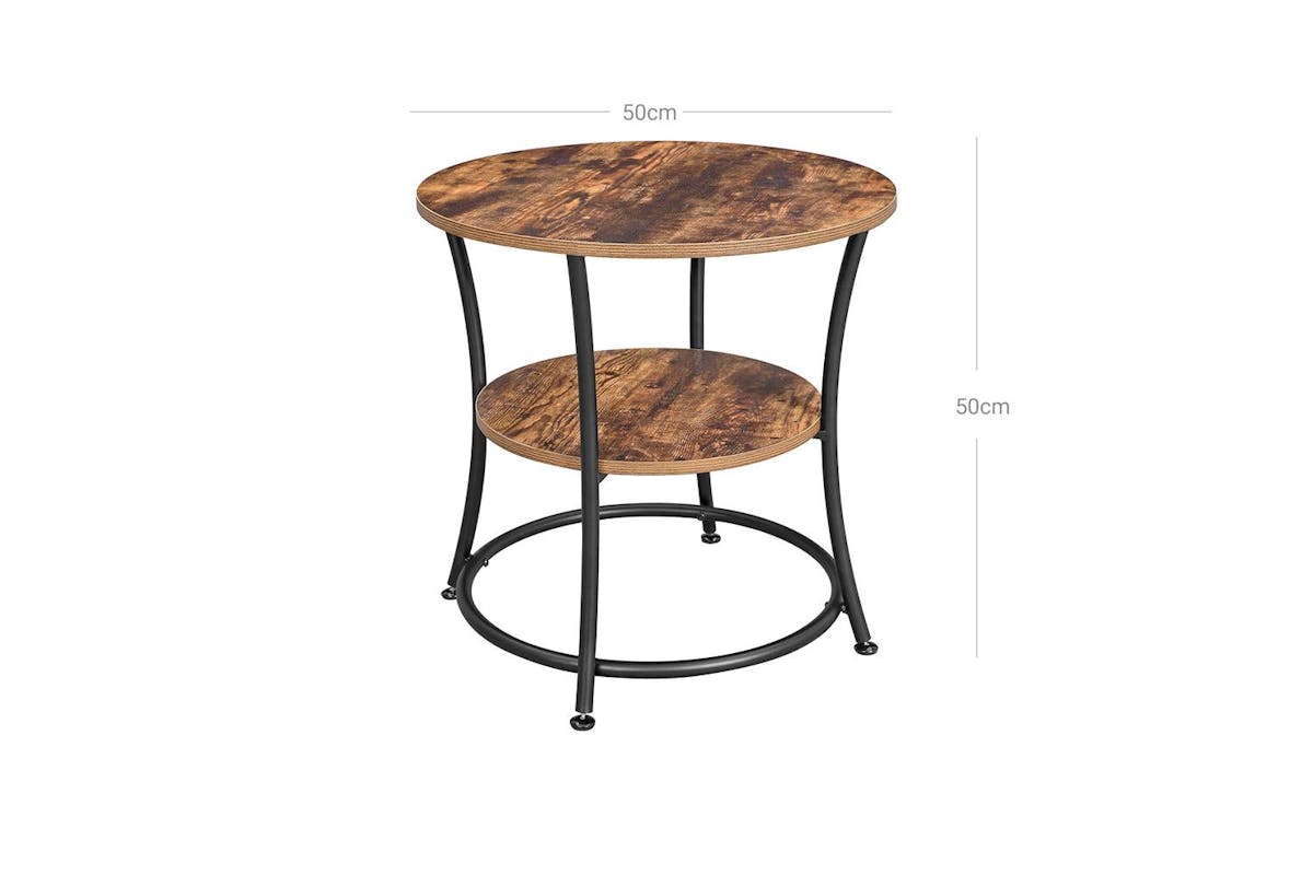Vasagle Side Table | Rustic Brown | Particleboard And Metal | 55 X 55 Cm-6