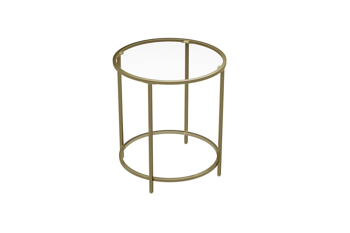 Vasagle Side Table | Steel And Tempered Glass | 50 X 55 Cm-2