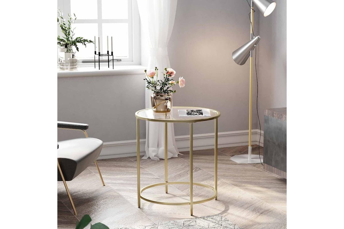 Vasagle Side Table | Steel And Tempered Glass | 50 X 55 Cm-4