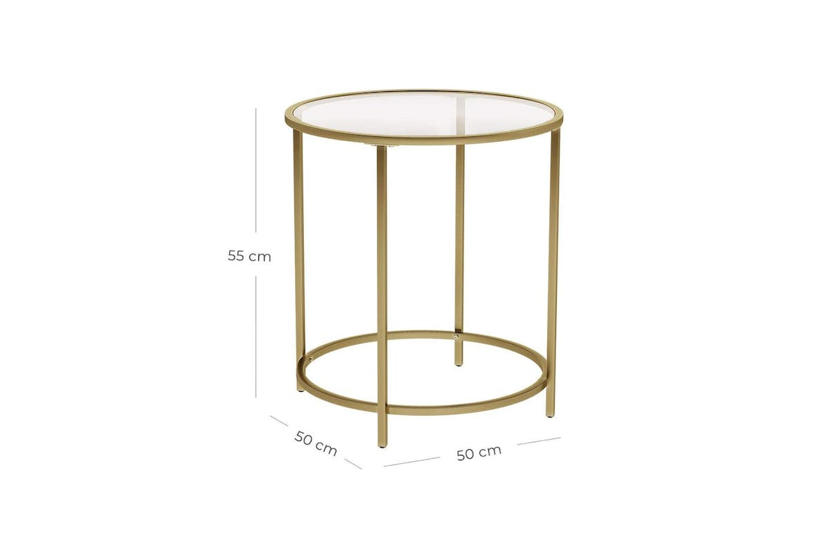Vasagle Side Table | Steel And Tempered Glass | 50 X 55 Cm-7