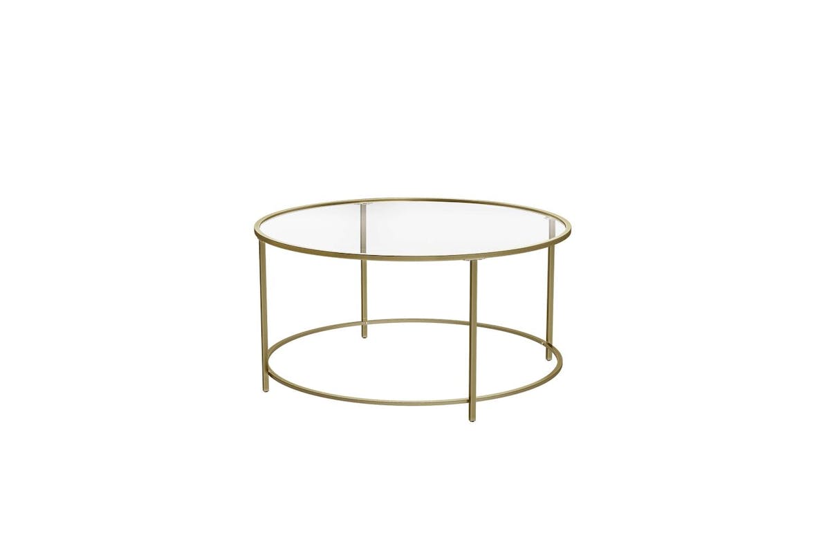 Vasagle Coffee Table | Steel & Tempered Glass | 84 X 45.5 Cm
