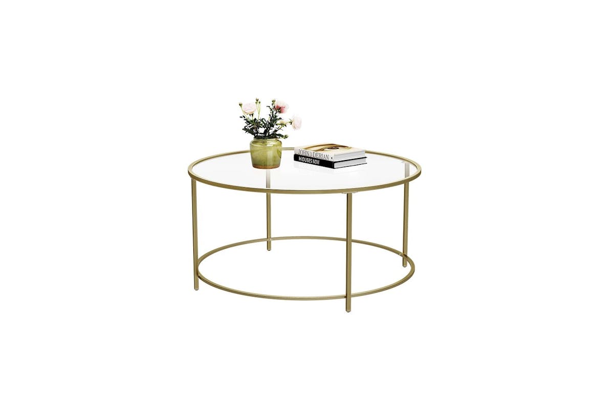 Vasagle Coffee Table | Steel & Tempered Glass | 84 X 45.5 Cm-2