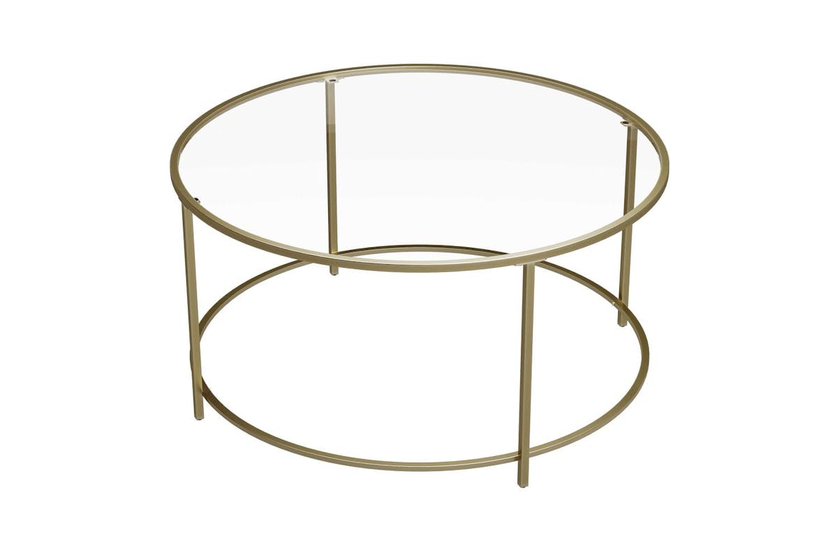 Vasagle Coffee Table | Steel & Tempered Glass | 84 X 45.5 Cm-6
