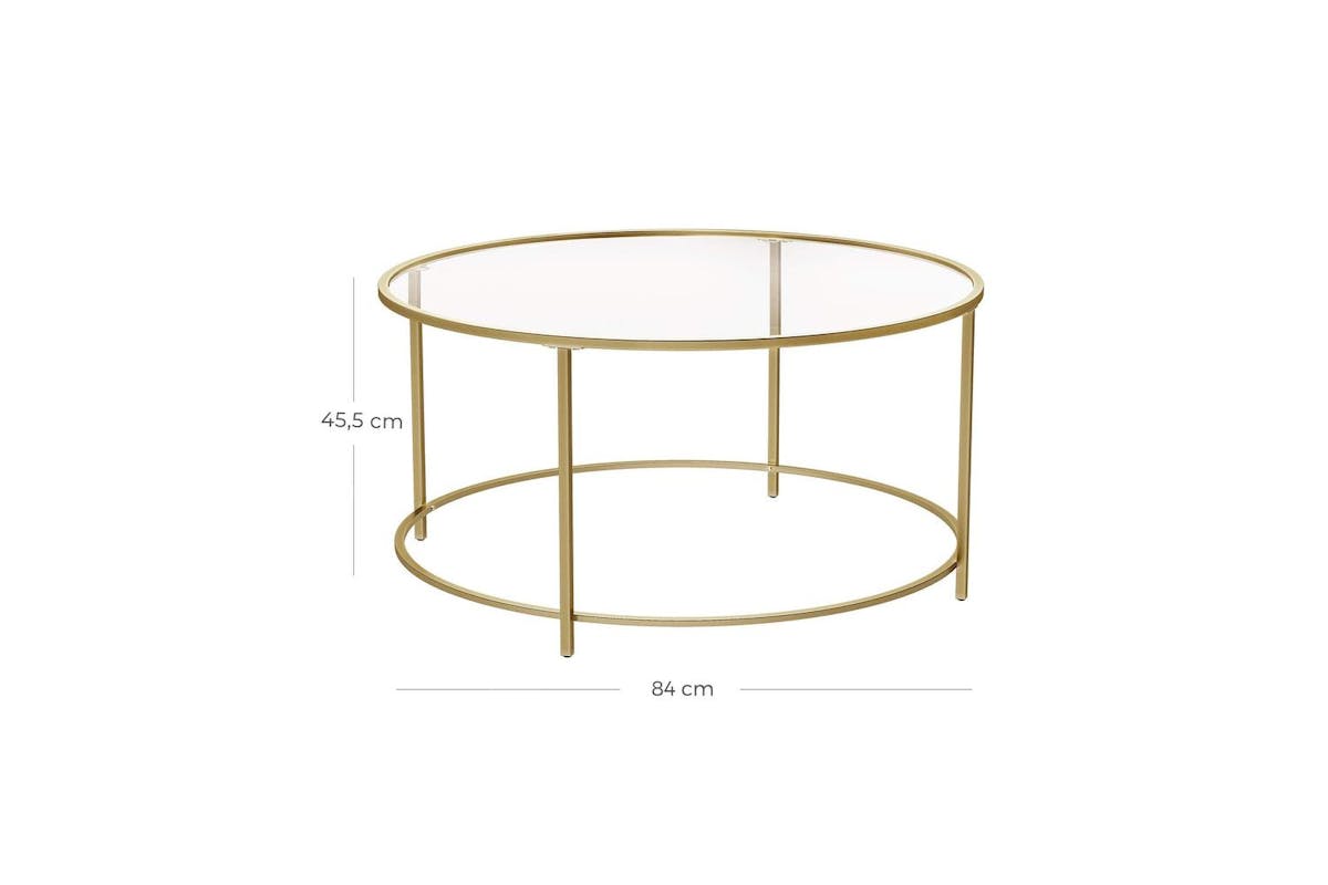 Vasagle Coffee Table | Steel & Tempered Glass | 84 X 45.5 Cm-7