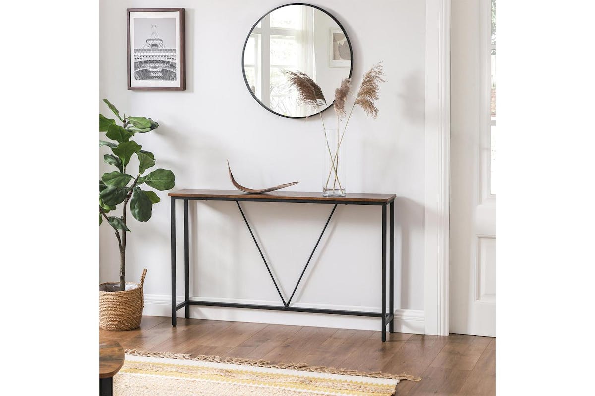 Console Sofa Table | Console Table | Veneered Particleboard And Steel | 120 X 23 X 74 Cm-3