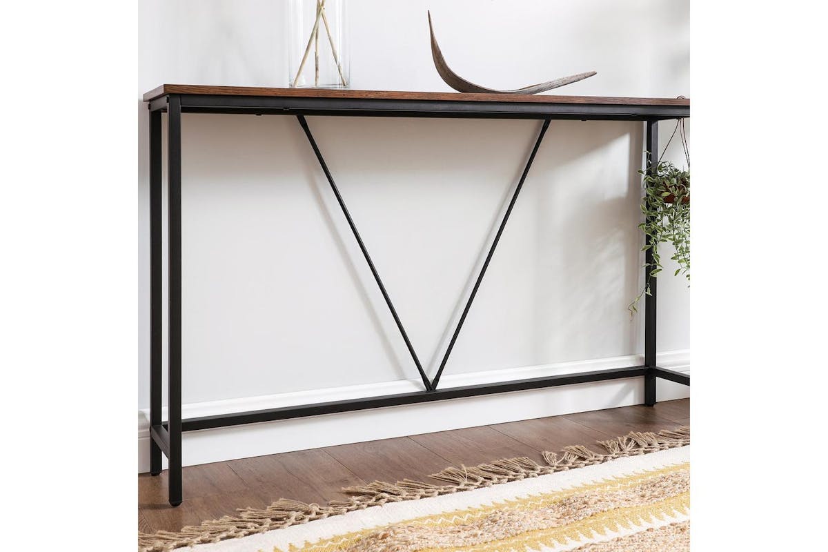 Console Sofa Table | Console Table | Veneered Particleboard And Steel | 120 X 23 X 74 Cm-6