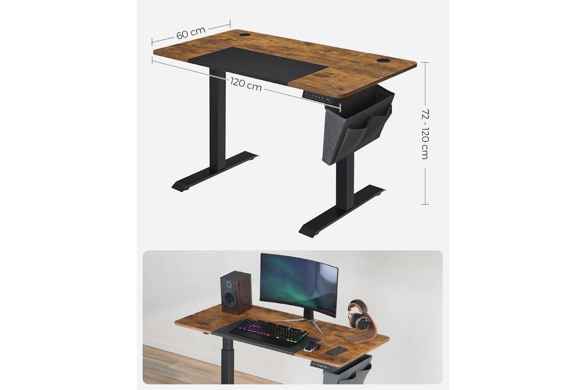 Standing Desk | Electric Height Adjustable | Wood Chipboard & Steel | 120 X 60 Cm-7