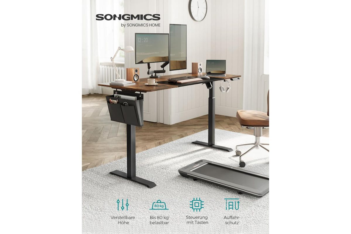 Standing Desk | Electric Height Adjustable | Particleboard And Steel | 70 X 160 Cm-3