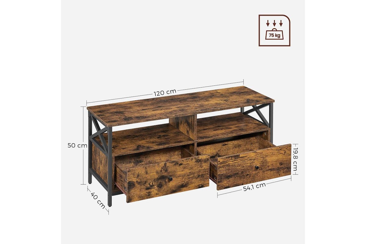 Tv Stand | Tv Unit | Particleboard And Steel | 120 X 40 X 50 Cm-7