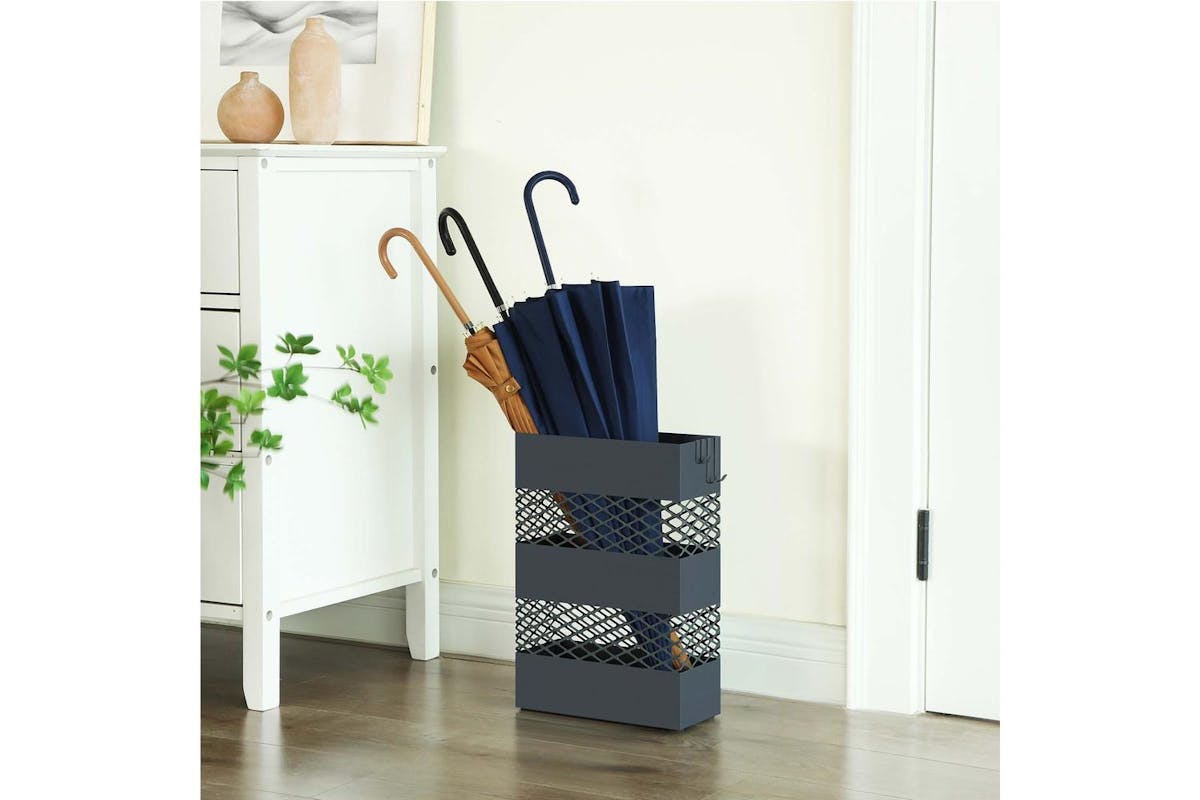 Songmics Umbrella Holder | Powder-coated Steel | Anthracite Grey | 28 X 12 X 41 Cm-3