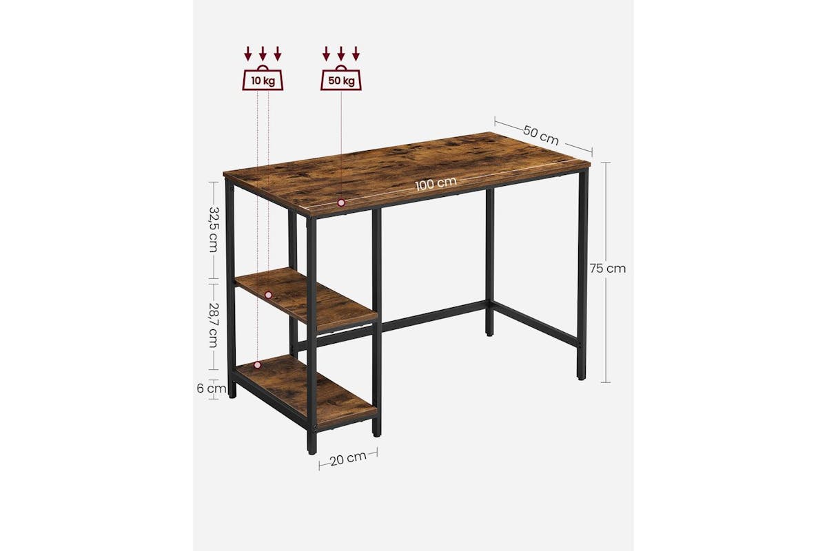 Computer Desk | Home Office Desk | Particleboard And Steel | 100 X 50 Cm-7