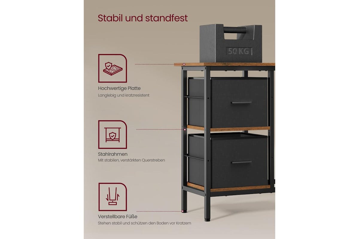Computer Desk | L Shaped Desk | Particleboard And Steel | 115cm-7
