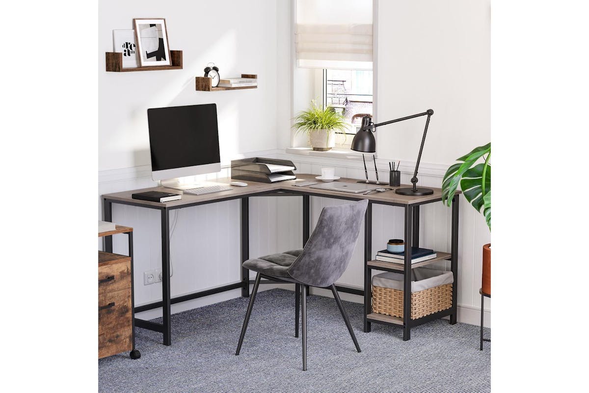 Computer Desk | Home Office Desk | Particleboard And Steel | 138 X 138 X 75 Cm-2