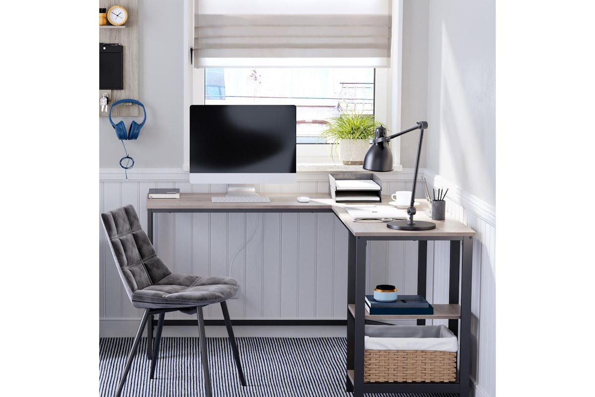 Computer Desk | Home Office Desk | Particleboard And Steel | 138 X 138 X 75 Cm-4
