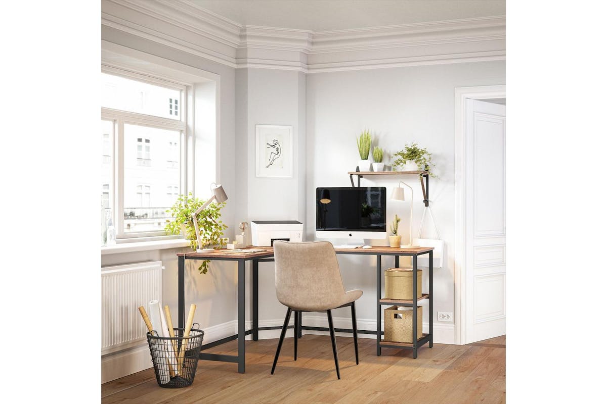 Computer Desk | Home Office Desk | Particleboard And Steel | 138 X 138 Cm-2