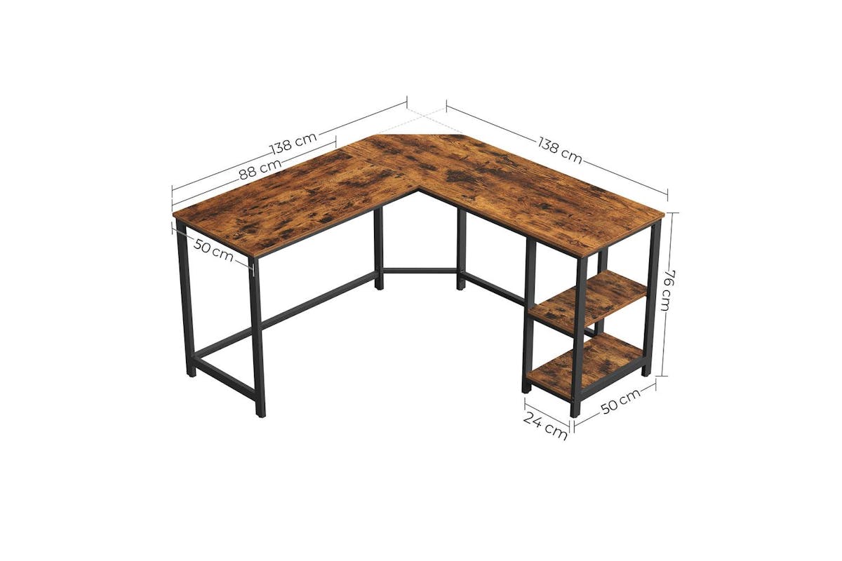 Computer Desk | Home Office Desk | Particleboard And Steel | 138 X 138 Cm-3