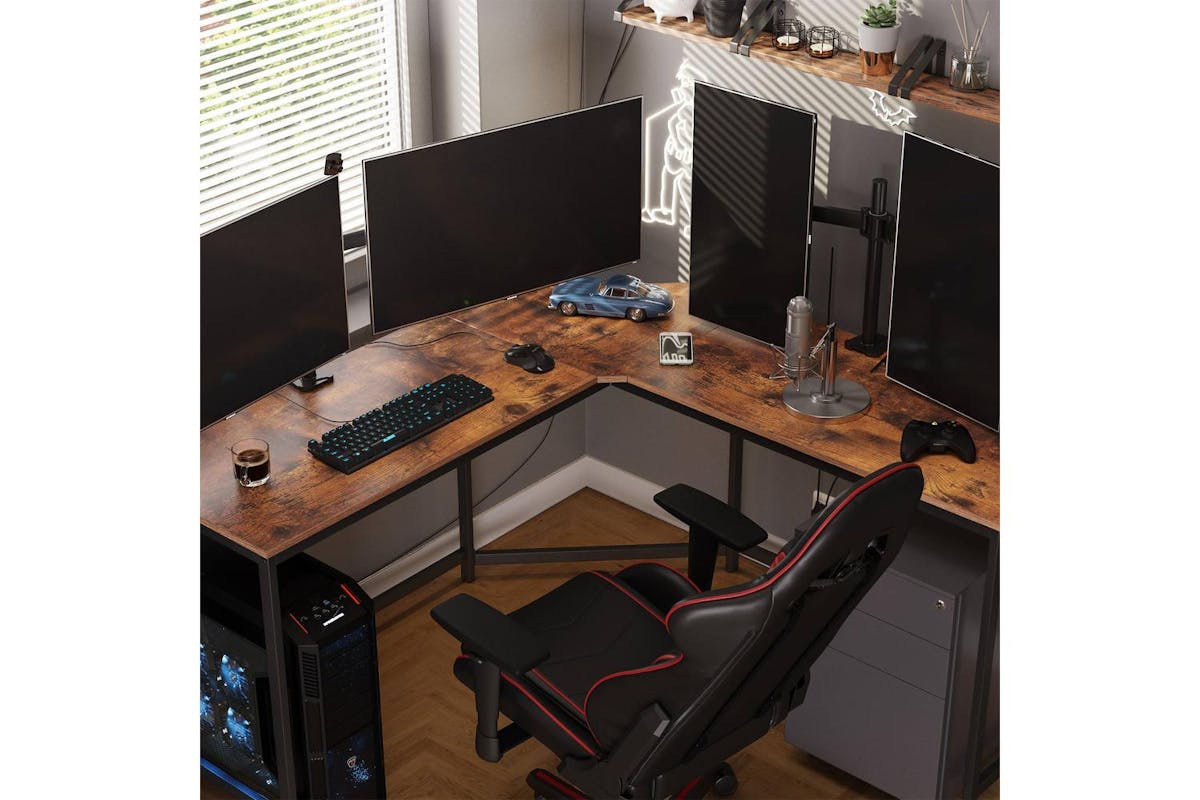 Vasagle Computer Desk | L-shaped | Rustic Brown And Black | 149 X 149 Cm-6