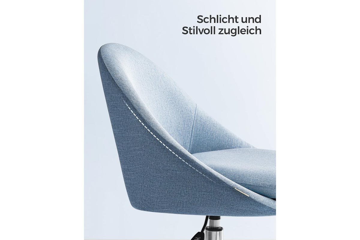 Home Office Chair | Office Chair | Cotton Linen Blend | Blue-4