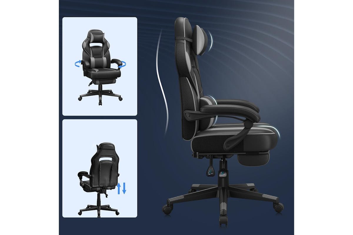 Office Chair | Office Chair | Pu | Black-grey-6