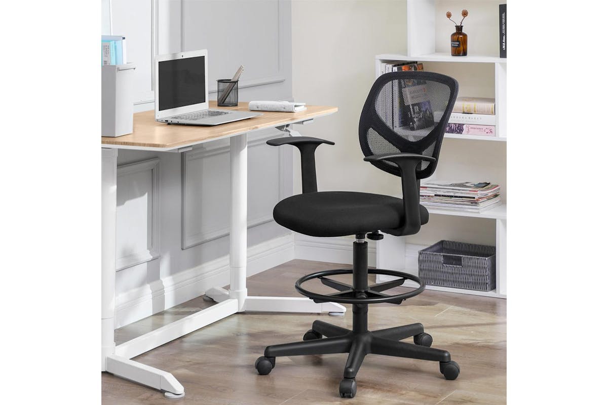 Drafting Chair | Office Chair | Mesh & Nylon | Adjustable Height-3