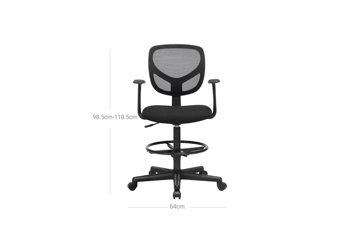 Drafting Chair | Office Chair | Mesh & Nylon | Adjustable Height-6