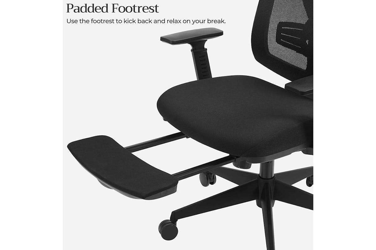 Office Chair | Office Chair | Mesh And Faux Leather | Adjustable Height-2