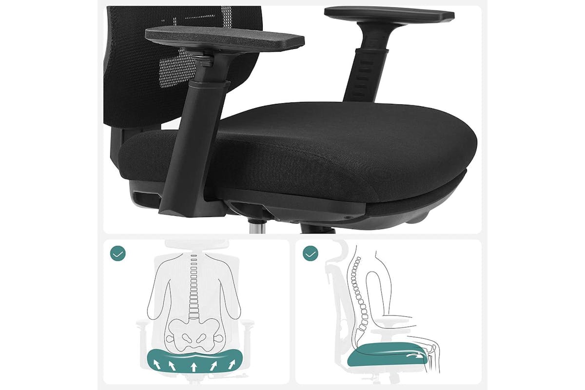 Office Chair | Office Chair | Mesh And Faux Leather | Adjustable Height-5