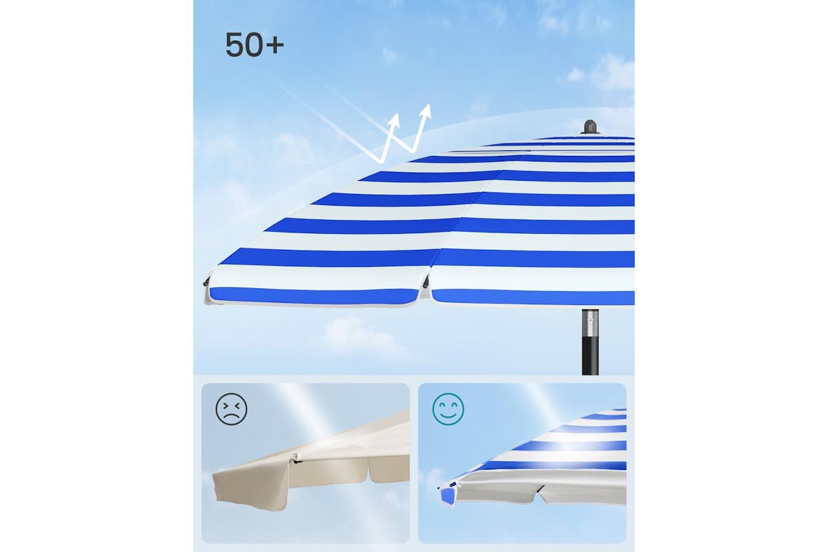 Beach Umbrella | Outdoor Parasol | Polyester | 160 Cm-3