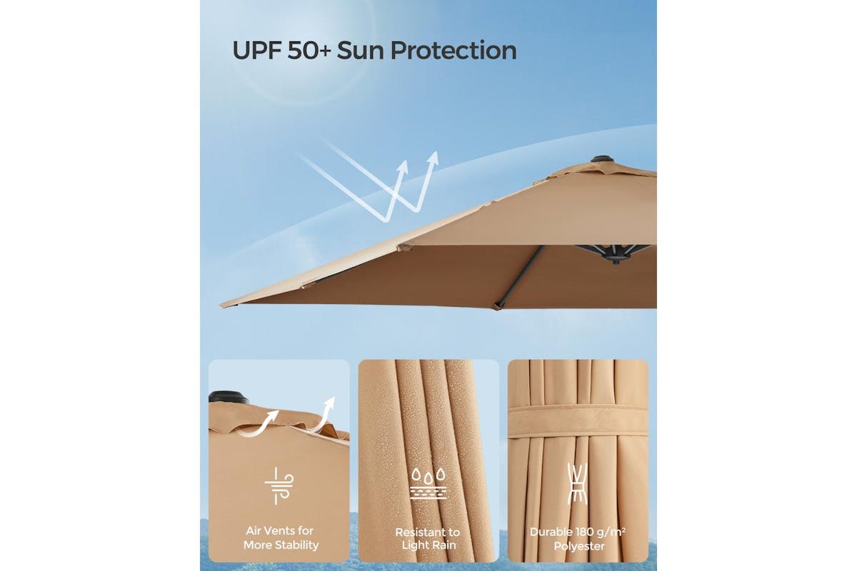 Patio Umbrella | Outdoor Parasol | Polyester Canopy | 270 X 270 Cm-3
