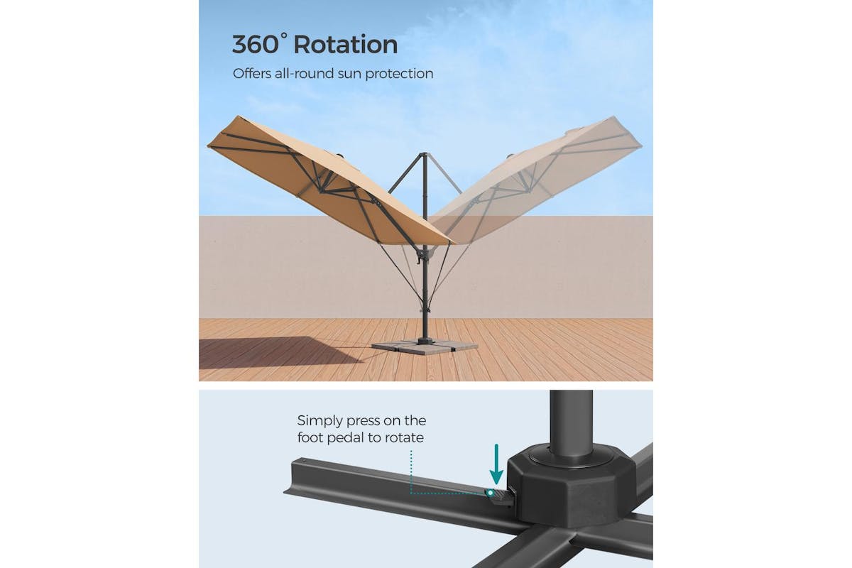 Patio Umbrella | Outdoor Parasol | Polyester Canopy | 270 X 270 Cm-4