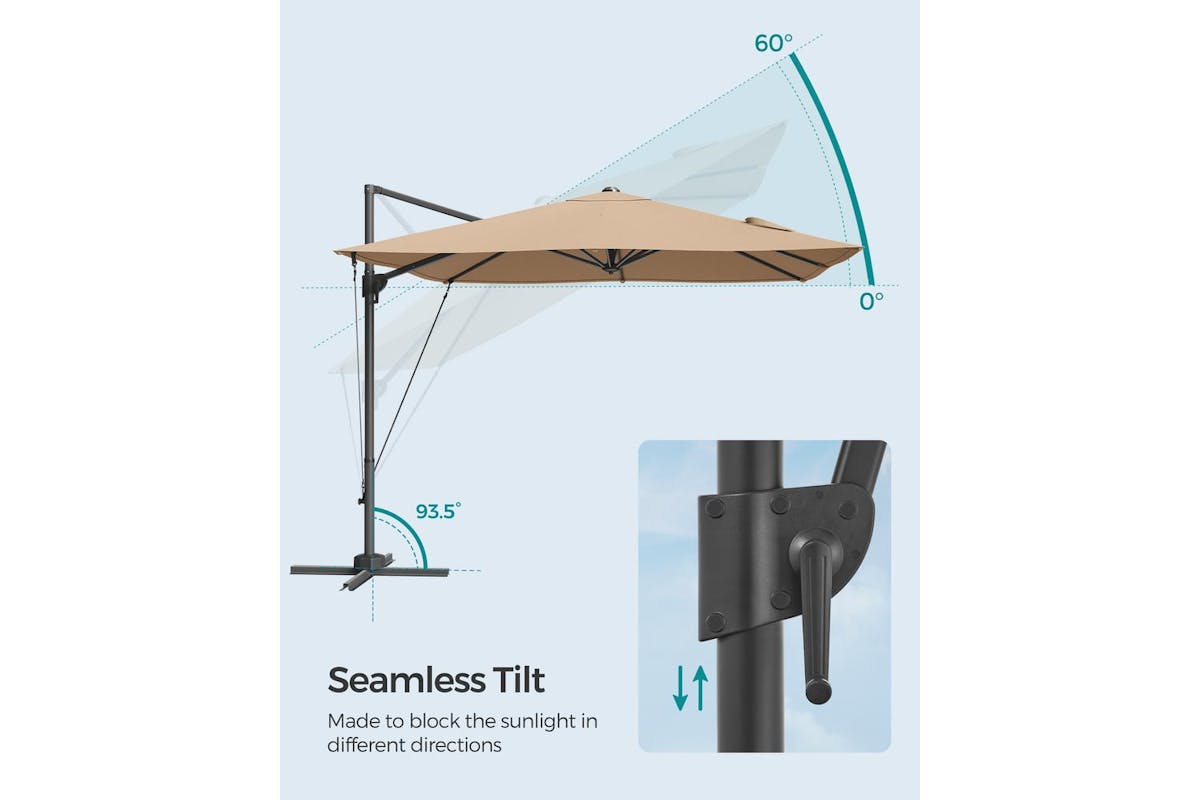 Patio Umbrella | Outdoor Parasol | Polyester Canopy | 270 X 270 Cm-5