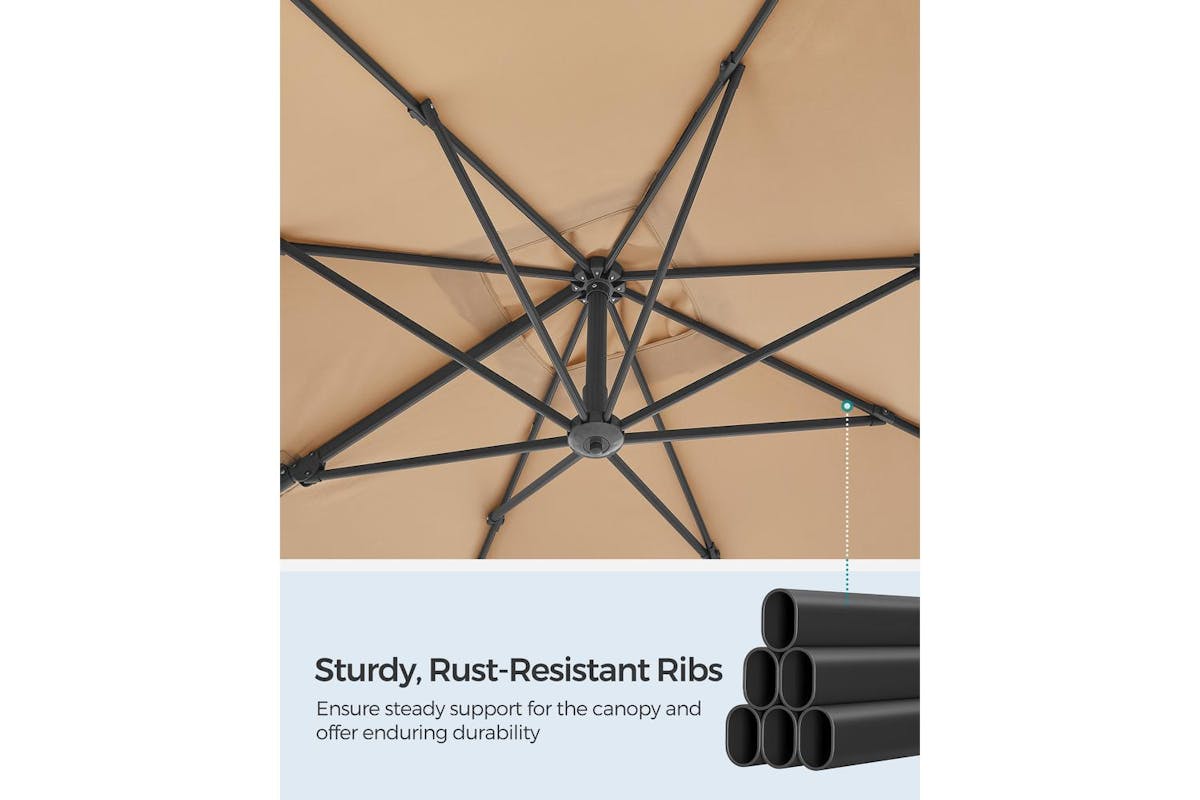 Patio Umbrella | Outdoor Parasol | Polyester Canopy | 270 X 270 Cm-7