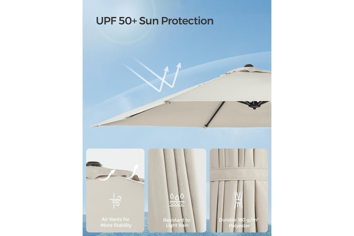 Songmics Patio Umbrella | Cantilever Parasol | Polyester | 2.7 X 2.7 Metres-3