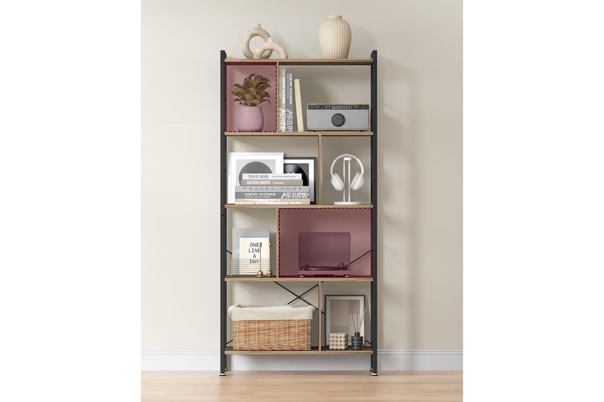 Vasagle Bookcase | Industrial Style | Particleboard & Metal | 154.5cm-4