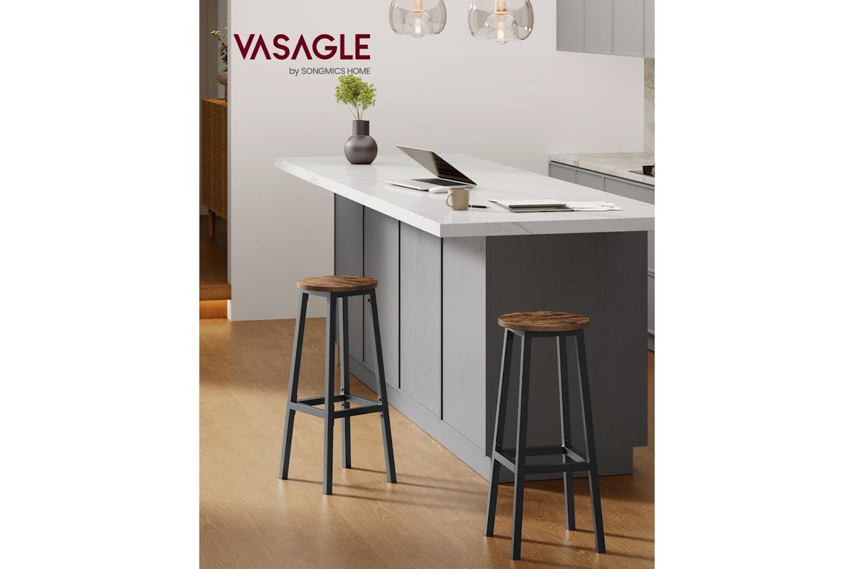 Vasagle Bar Stools | Particleboard And Steel | 32 Cm Diameter X 74 Cm Height-2