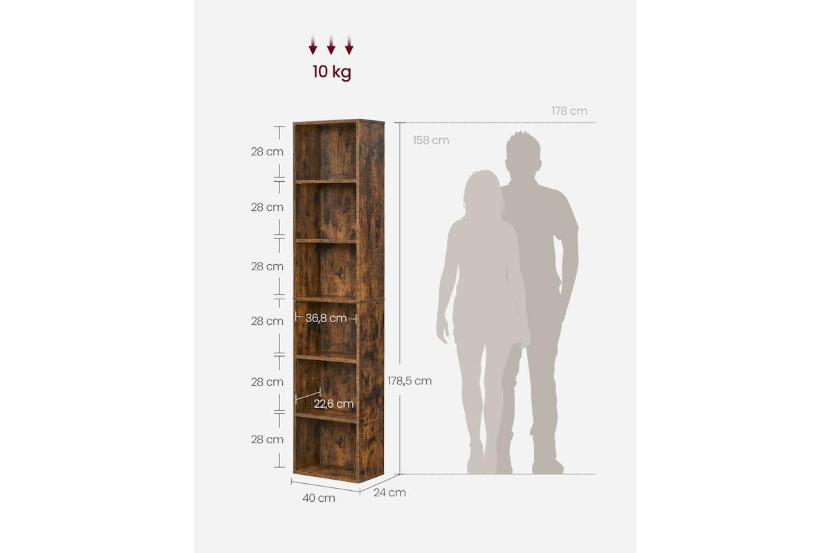 Vasagle Bookcase | Open Compartment | Particleboard | 178.5 Cm-5