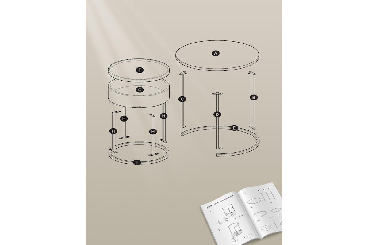 Coffee Table | Coffee Table | Mdf And Steel | 60 X 60 X 45 Cm-6