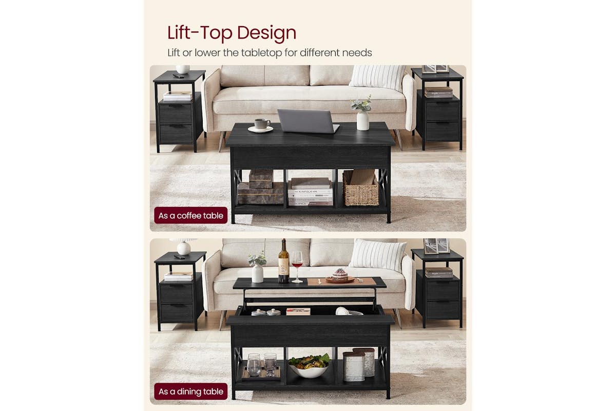 Coffee Table | Coffee Table | Particleboard And Steel | 60 X 100 X (48-62) Cm-3