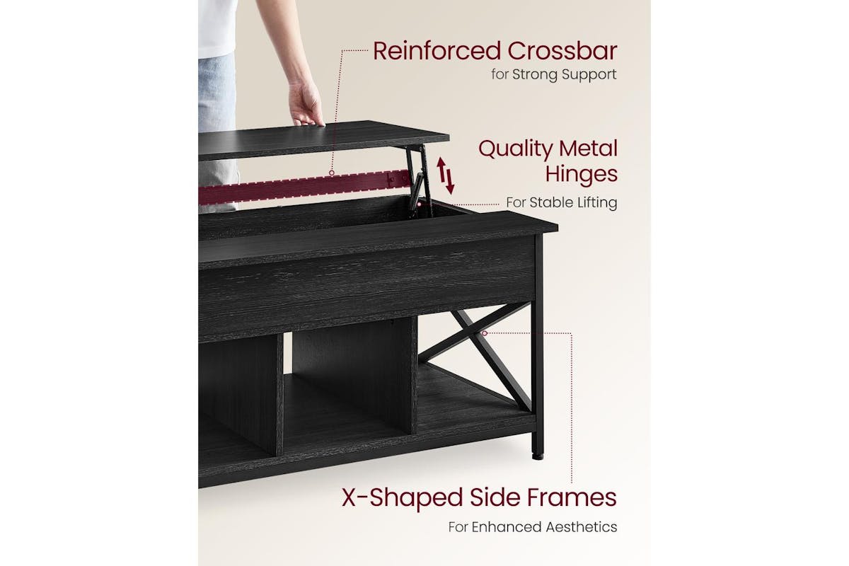 Coffee Table | Coffee Table | Particleboard And Steel | 60 X 100 X (48-62) Cm-5