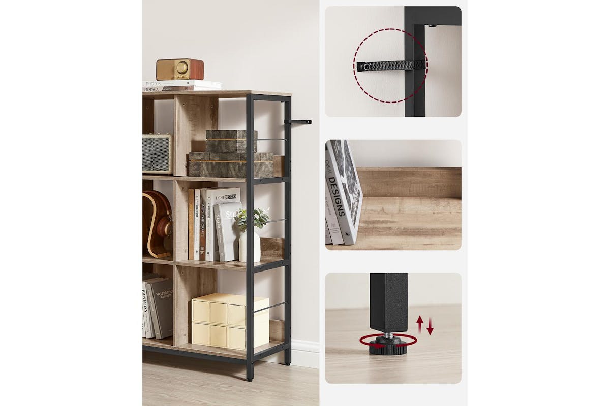 Vasagle Bookcase | Vintage Industrial | 9-cube Shelving Unit-5